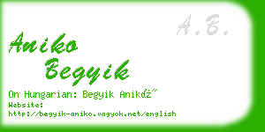 aniko begyik business card